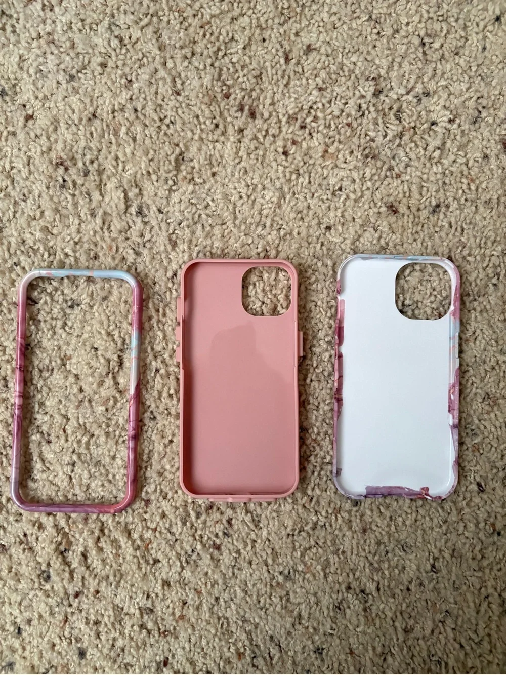 Marble Print iPhone 13 Case - Pink & Blue